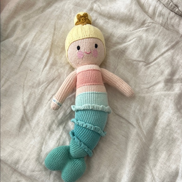 Cuddle + Kind Other - Cuddle + Kind Blonde Mermaid Knit Plush Toy